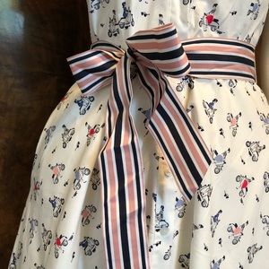 Boden scooter print dress. Vintage style, button.